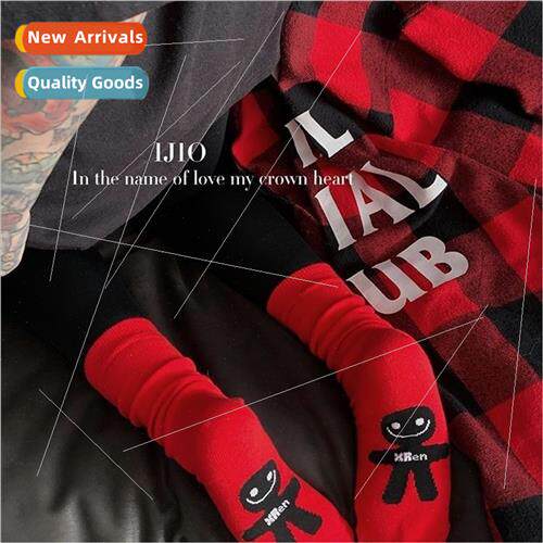 New Years socks  the year of the Dragon female red mid-calf