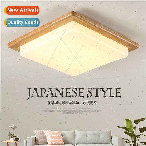 Wooden lamp log square LED ceiling light Japan tatami bedroo