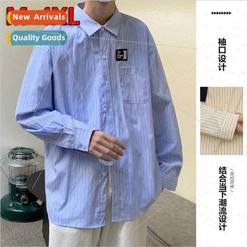 HK teenage men shirt set tide lapel printed spring fall shir