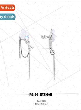 moonstone cloud earrings female niche 925 silver pin earring