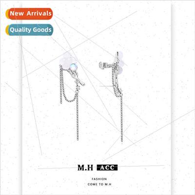 moonstone cloud earrings female niche 925 silver pin earring