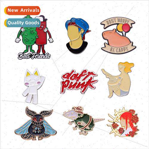 Exquise anime  metal baking paint badge insects/mice/letters