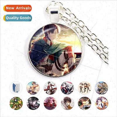 Anime Attack on Tan Corps Levi Eren Time Gemstone Pendant Ne