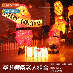 man old snowman welcome Christmas Santa luminous