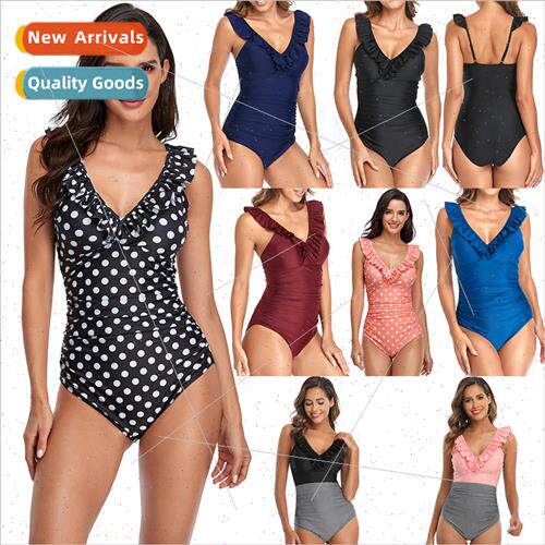 New swimsu women Europe sexy conservative one-piece deep V r