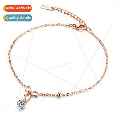 New Korea jewelry crystal shiny diamond bow anklet fashion c
