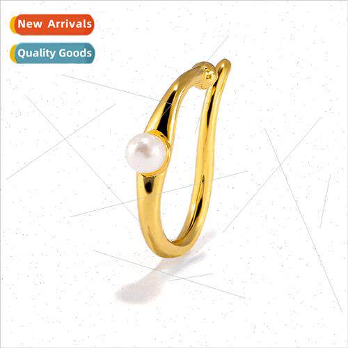 ins simple pearl zirconia whout ear hole ear bone clip