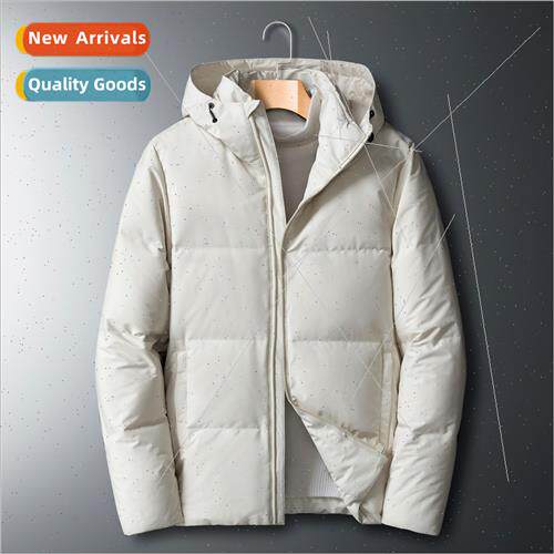 Winter large size hooded down jacket men women fat solid col