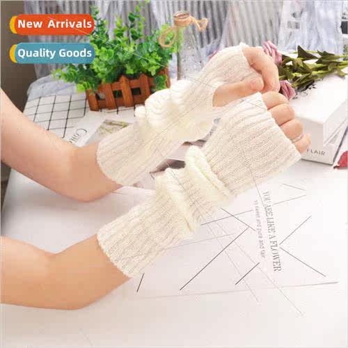Fluorescent coloured sleeve cover Korea knted female warm in