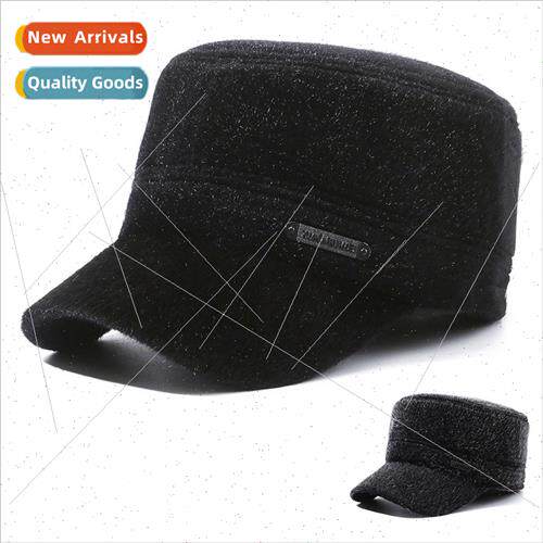 Men hats winter thickened warm ear protection flat cap imati