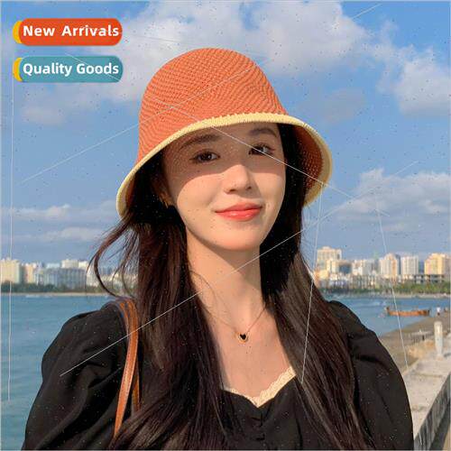 new knted pot hat can be folded simple bucket hat female sun