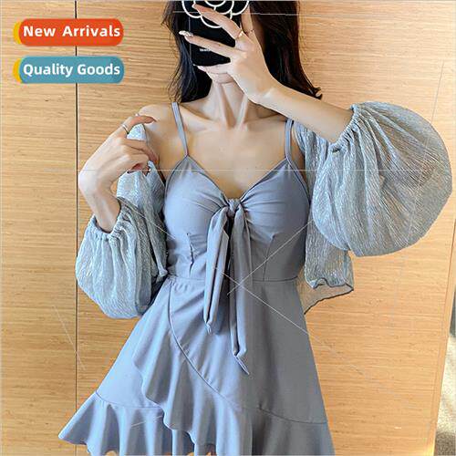 2024 new one-piece swimsu two-piece conservative belly-shadi