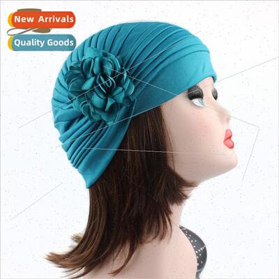 Women Spring Color Flower Turban Hat Indian Hat Chemotherapy