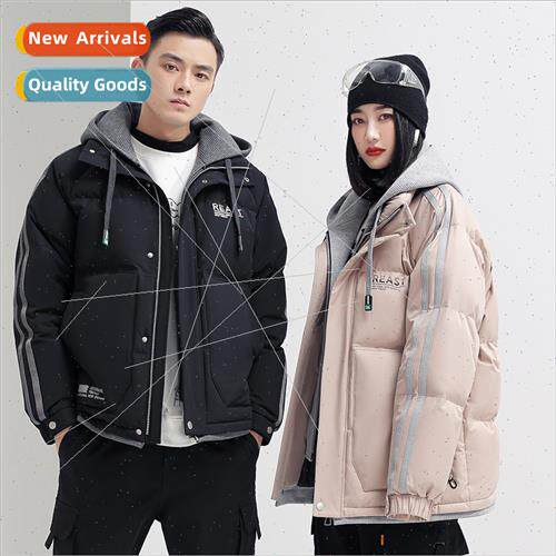 Couple down jacket 2023 winter hooded splicing fashion thick