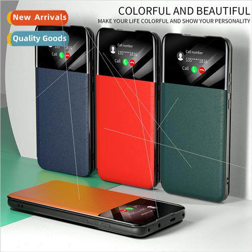 适用Transsion INFINIX HOT 11S Half Window Holder Leather Cas