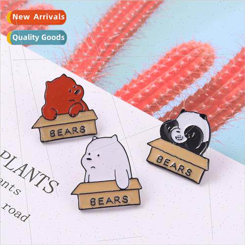 New cartoon animal alloy brooch exquise cute panda enamel ba