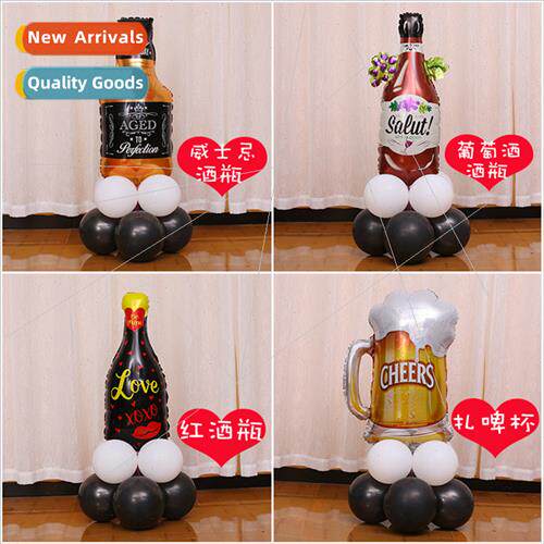 New large champagne glass wine bottle balloon column birthda