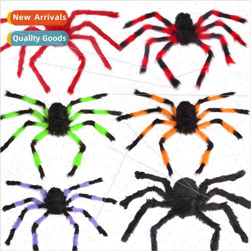 Halloween props spider web plush spider cotton haunted house