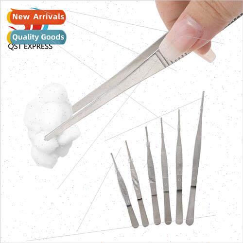 Stainless steel hooked tweezers wh teeth Hooked dressing twe