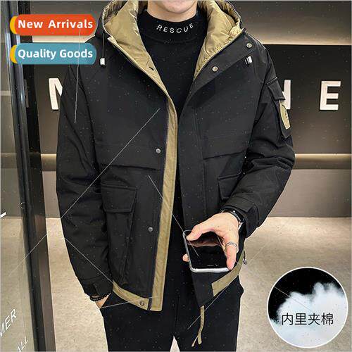 Autumn winter new men hooded work cotton clothes h color cas