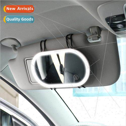 Car cosmetic mirror car wh lights induction dimming macaron