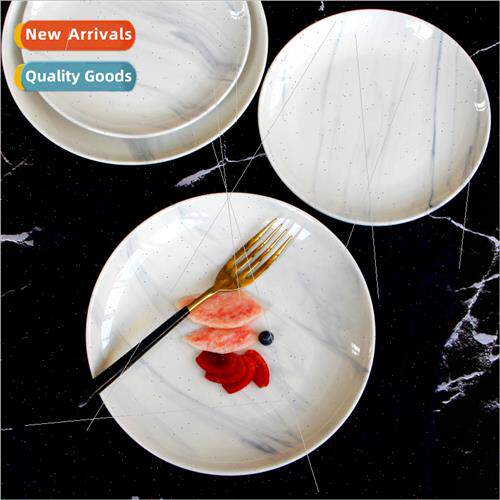 Creative simple Europe modern ceramic marble grain plate wes