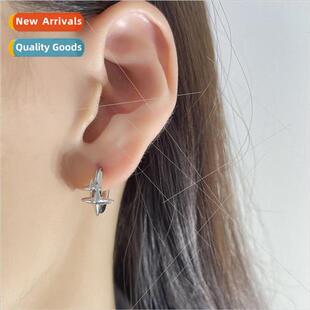 earrings Korea fashion Four vegetarian star basic circle awn