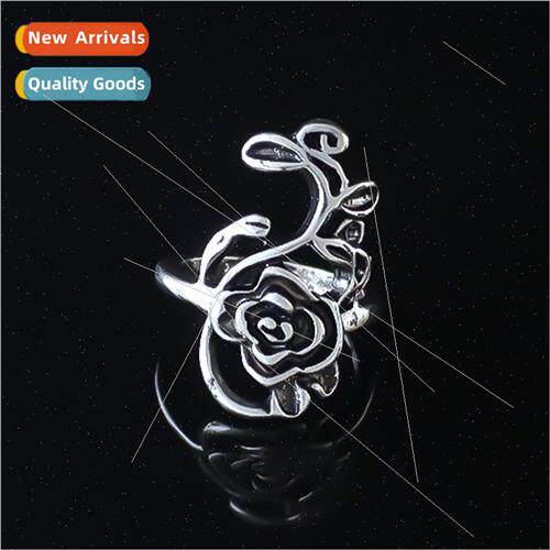 Winter new fashion rose ring retro hollow simple finger ring