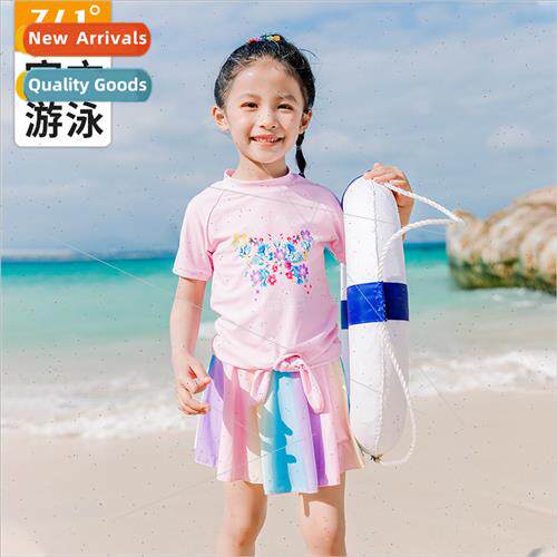 Childrens swimsu girls baby 2023 new princess spl skirt midd