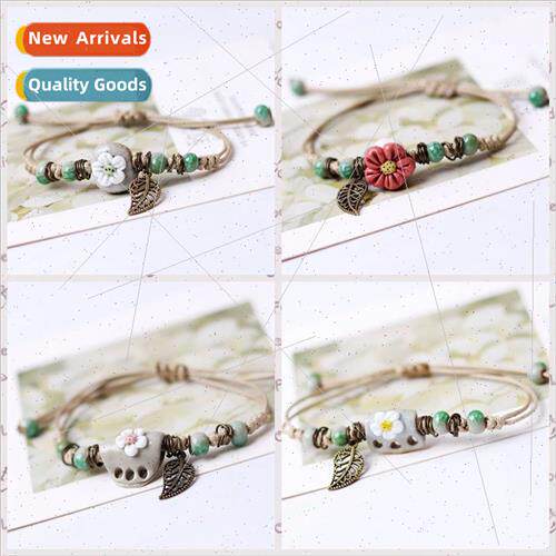gdezhen ceramic jewelry national wind stone on seal flower s