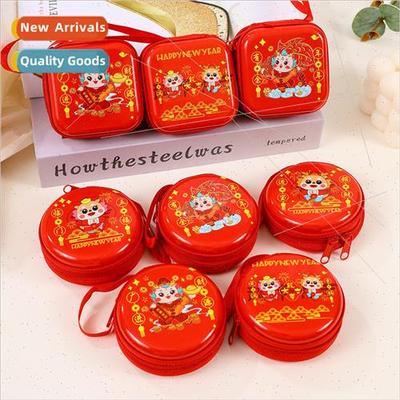 New Year Dragon tinplate coin purse New Year coin zipper bag