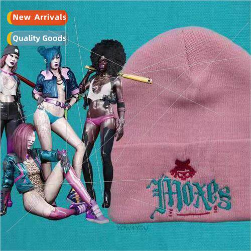 Cartoon game Cyberpunk 2077 fall winter wool cap Moxes embro
