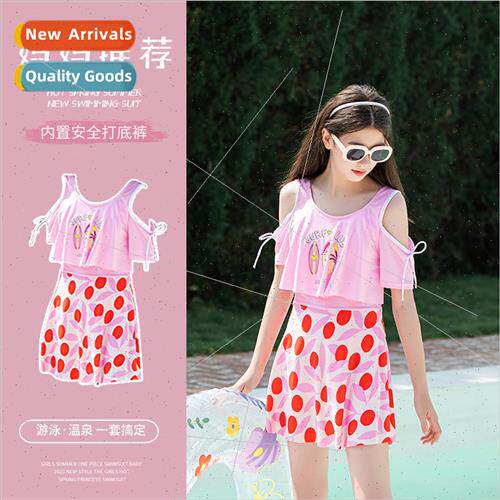 Childrens swimsus  girls big girls one-piece skirt  2023 new