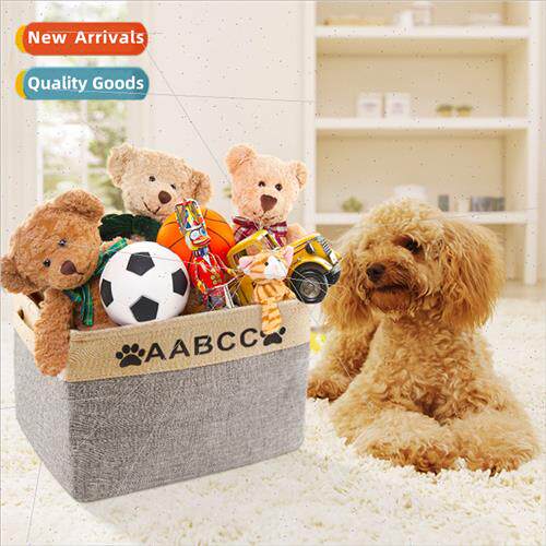Foldable toy storage basket imation cotton linen storage bas