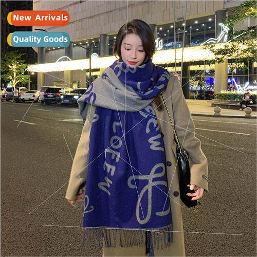 new letters small flower scarf female imation cashmere textu