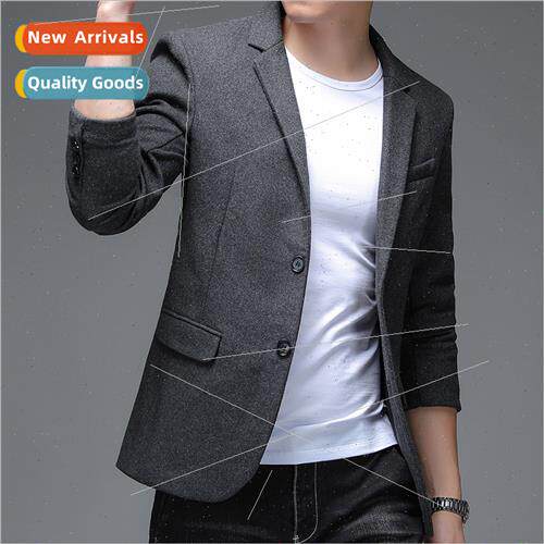 High-grade tweed small su jacket men Korea Slim fall winter