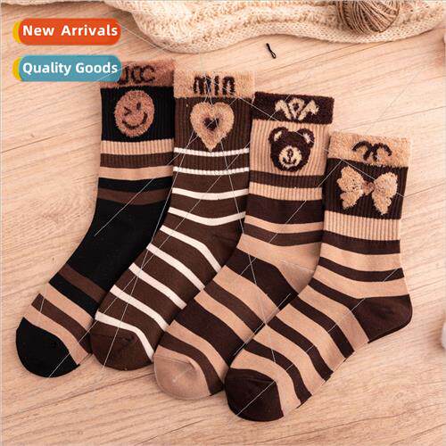 Bear plush socks womens jewelry tide socks high-color value