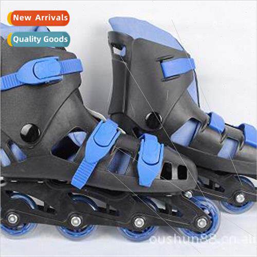 Non-adjustable childrens double, inline roller skates, skate