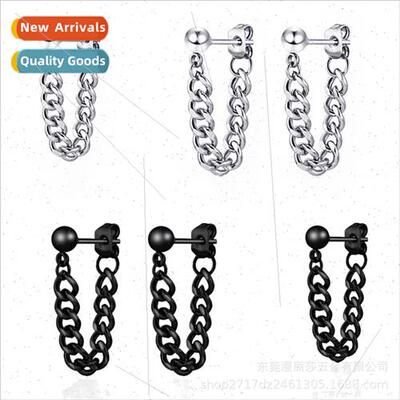 Black lver Earrings Stainless Steel Small Steel Ball Earring