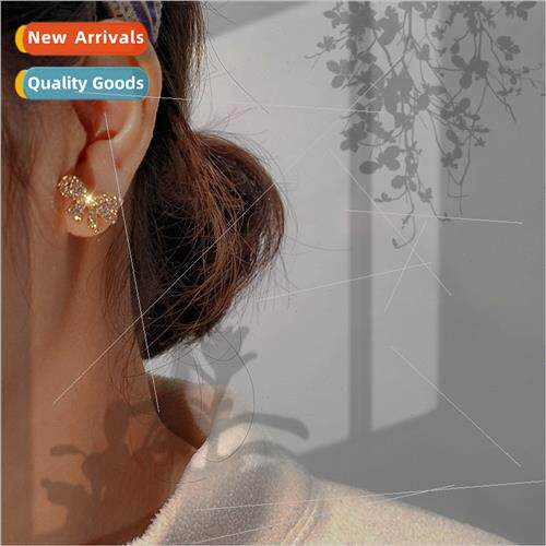 che hundred wh bow earrings female fashion high-level shiny