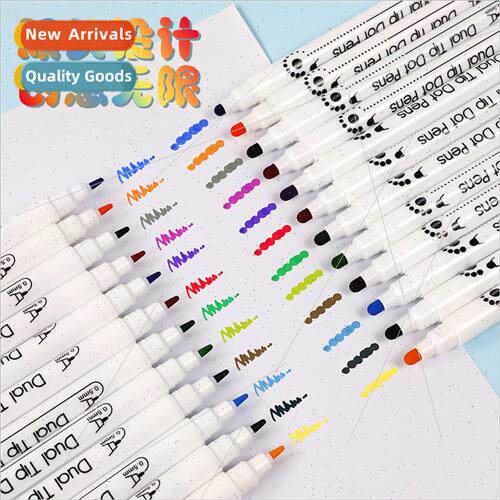Dual Tip Painting Paint Marker 12 Color Dot Pen Colorful Stu