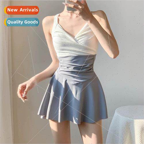 One-piece swimsu female new Korean simple ins wind fashion S