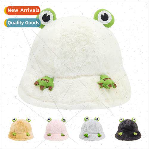 Winter new small frog fisherman hat female parent-child imat
