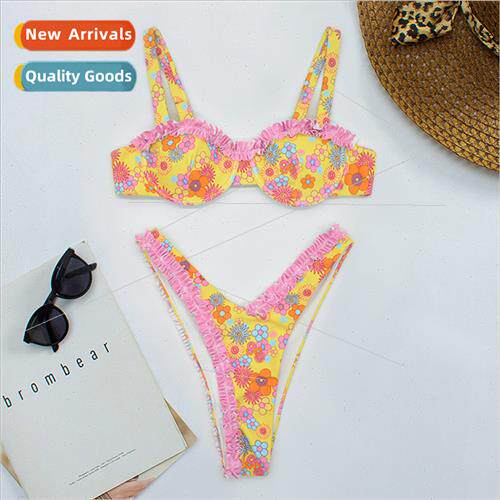 New  single floral bikini swimsu womens separates swimsu