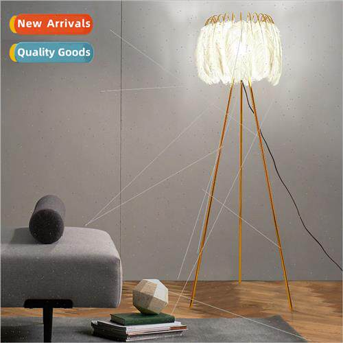 Feather floor lamp creative Scandinavian ins princess bedroo