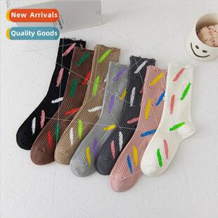 color fling double womens holes socks gradient Socks paint