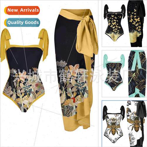 2023 new sexy one-piece swimsu women Europe bikini tie swims
