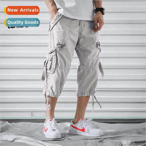 2022 new men workwear 7 pants large size loose multi-pocket