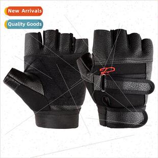 men outdoor faux Half leather gloves riding finger