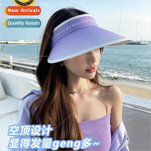 Japan UV gradient large-brimmed hollow top hat female spring